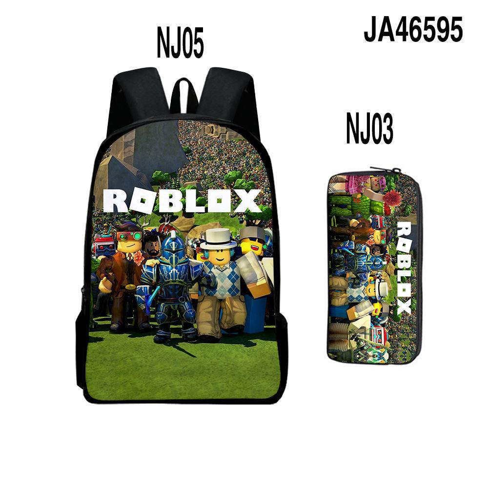 Roblox Two-Piece Set, Elementary And Middle School School Bag, Children'S Backpack, Cartoon Animation Backpack.