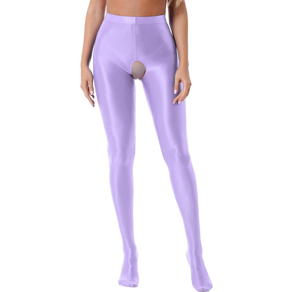Women's High Waist Control Top Tights Shiny Pantyhose Silky Stockings