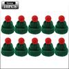 10-100PCS Mini Christmas Tree Ornaments Hats and Scarves Red Green Knit Yarn Pom Pom Holiday Hanging Decor Party Accessories