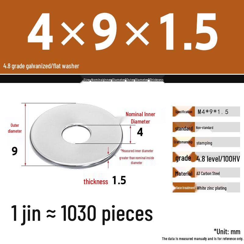 Galvanized Extra Thick Flat Iron Washer, M3-M62