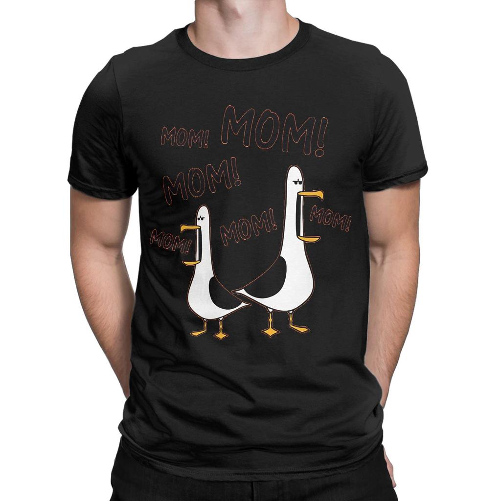 Mom Seagull Funny Funny 100% Cotton T-Shirt Mothers Day Tops Tees For Men