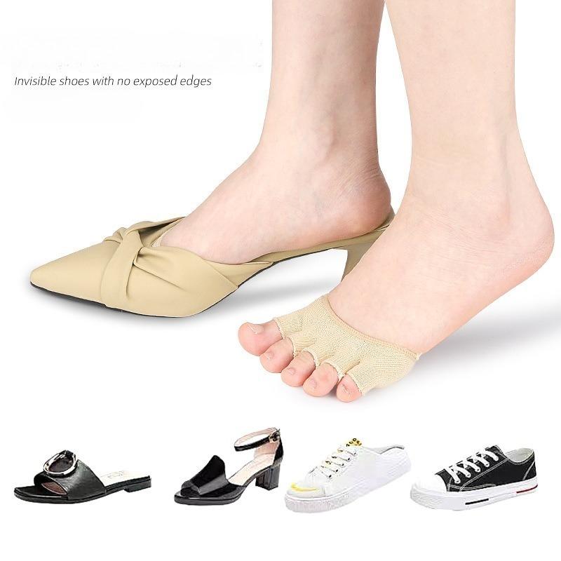 2PCS Half Foot Sweating Five Finger Sock Relief Gel Pad Hallux Valgus Protector Bunion Adjuster Pain Relief Straighten Bent Toes