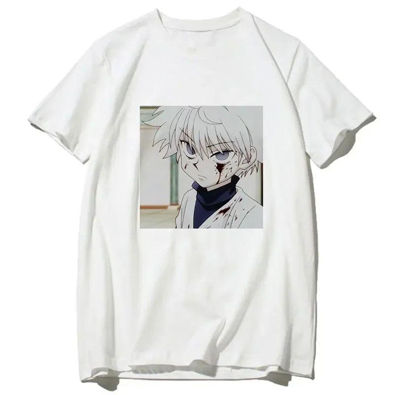 Wpmens Tops Y2K 90s Japanese Anime Graphic Harajuku Kawaii Killua Tshirt Funny Hisoka T Shirt Tops Tees Male Unisex Tshirt