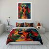 Colorful Dog Art Decor Set Bedding Set with 1 Duvet Cover 2 Pillowcases Single Double King Queen, Gift