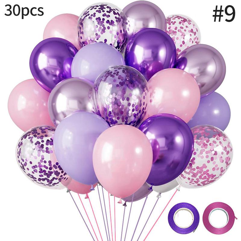 Lot Purple Balloon Set Latex Confetti Balloons Wedding Valentine's Day Globos Baby Shower Birthday Christmas Party Decorations
