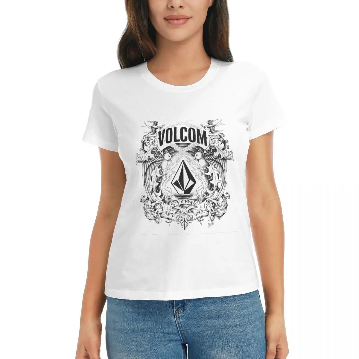

Women TShirt VVolcom Logo Summer Short Sleeve Tees ONeck Cotton T Shirts Clothes Tops Streetwear S