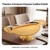 Fruit Plate with Handles Multifunctional Ornate Metal Platter Smooth for Hosts