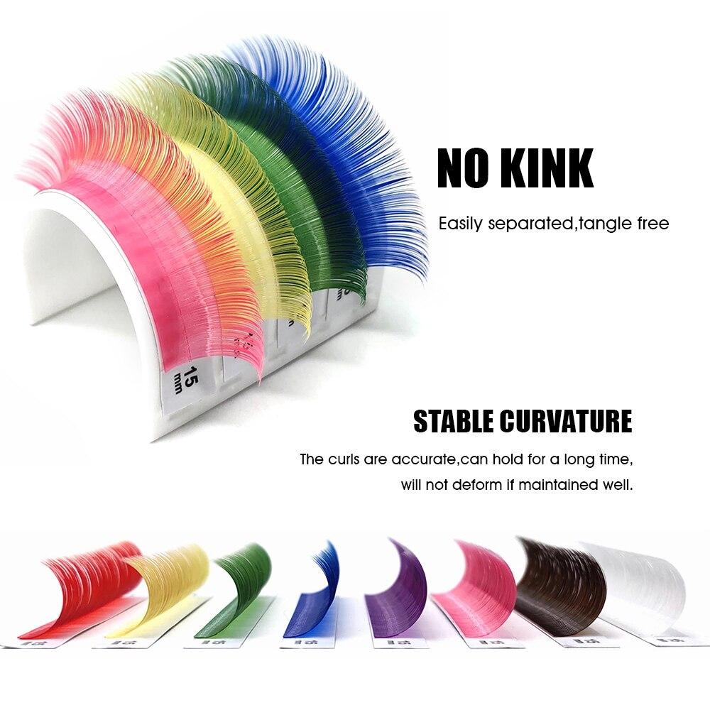 16 Rows Mixed Color Classic Eyelash Extenisons Russian Volume Colorful Lashes Faux Mink Natural Soft Eyelashes Makeup WBL