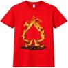Flaming Spade Poker T Shirt Fire Card Suit Casino Gambling Graphic Tee