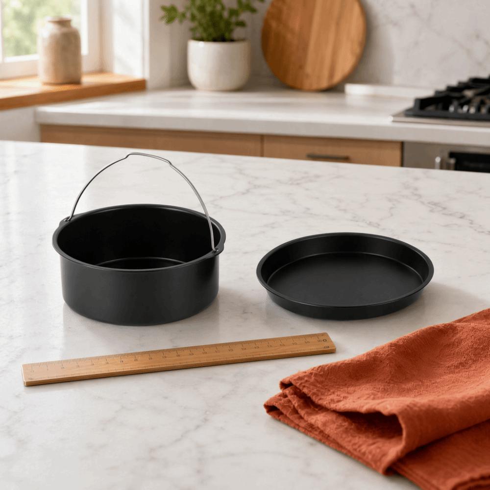 2pcs Round Cake Pan Non-Stick Baking Dish Set Reusable Air Fryer Mold Liner Bakeware