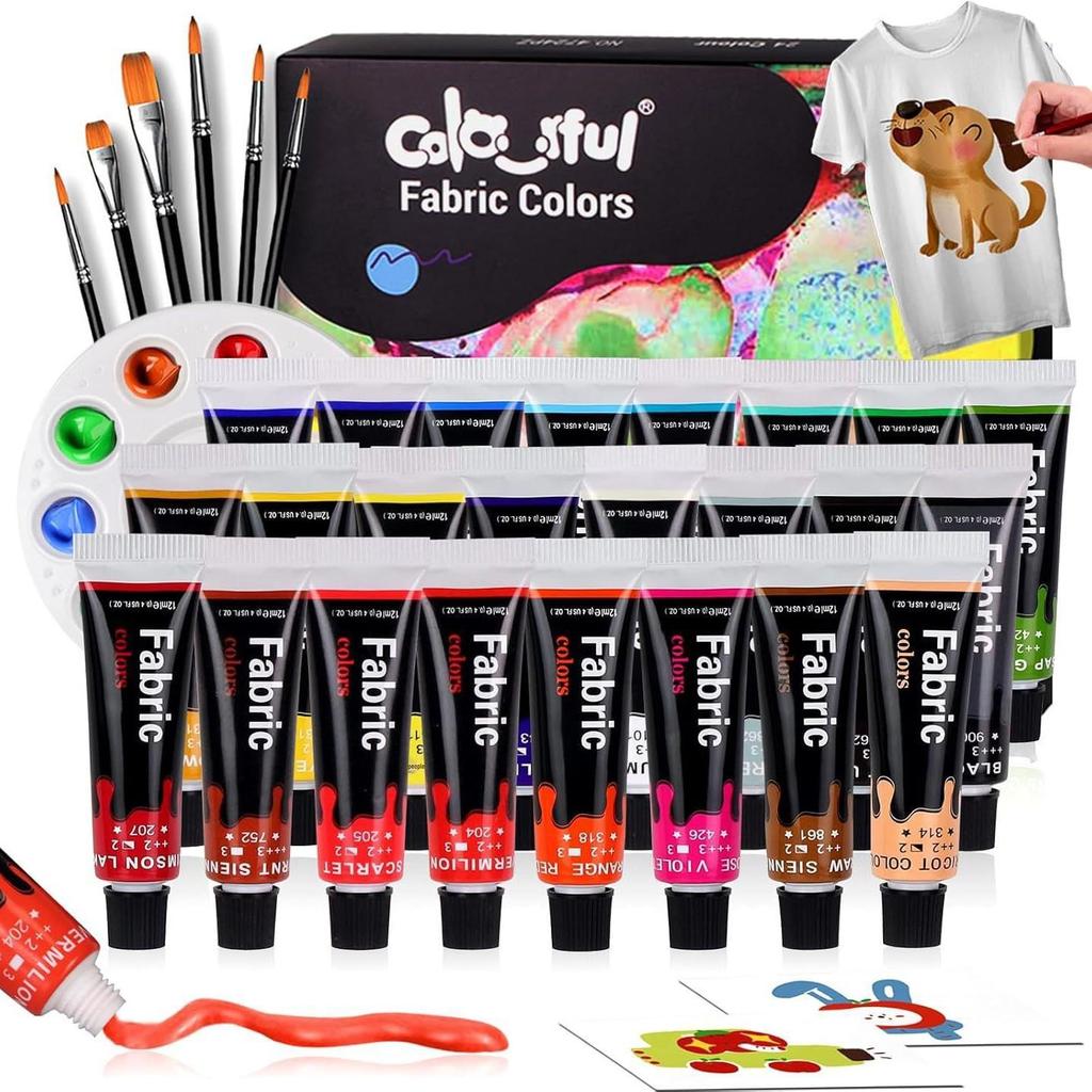 Cailèfú Waterproof Fade-Resistant Textile Pigment Set for DIY Graffiti Coloring