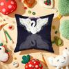Wildflower Cute Pink Swan Cushion Cover Plush Fabric Soft DoubleSided Printed Sofa Warm Winter Home Gift Pillow Cover