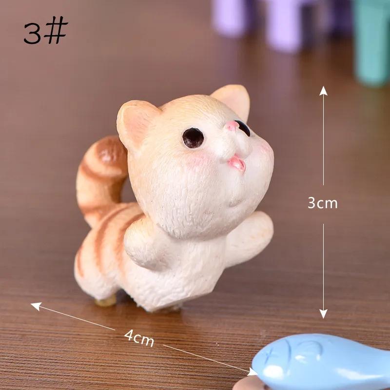 Naughty Kitten Pet Cartoon Bonsai Succulent Ornaments Cute Cats Micro Landscape Diy Gardening Accessories Garden Decoration