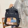 Schoolbag New Detachable Shoulder Pain Bag Black Cat Bar Millet Bag Junior High School Student School Bag Women's Comic-Cute Bag