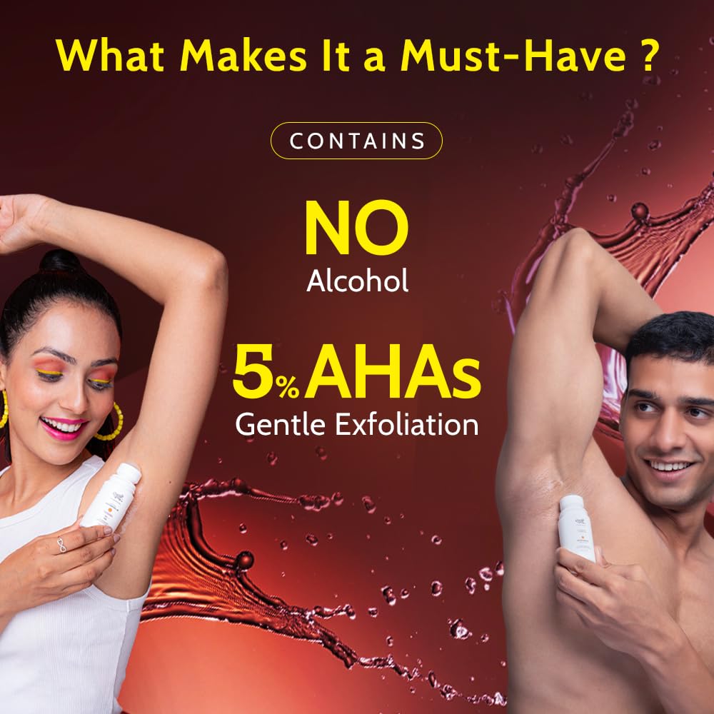 Chemist at Play UnderArm Roll-On with 5% AHA, Lactic Acid & 1% Mandelic Acid | Prevents Body Odour, Alcohol Free-40ml