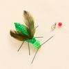 2pcs Simulation Insect Shapes Feather Cat Toy Replacement Head Kitten Cat Teaser Pet Toy