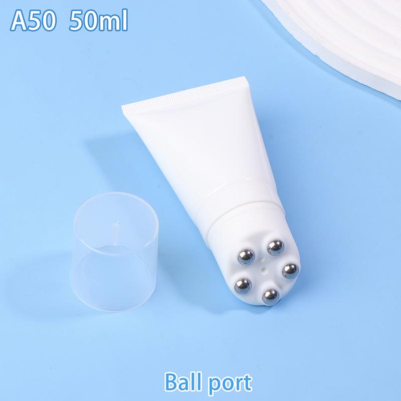 20/50/80100G Silicone Brush/Metal Ball Head Cosmetic Soft Tube Massage Cleasing Cream Bottle Empty Travel Plastic Container