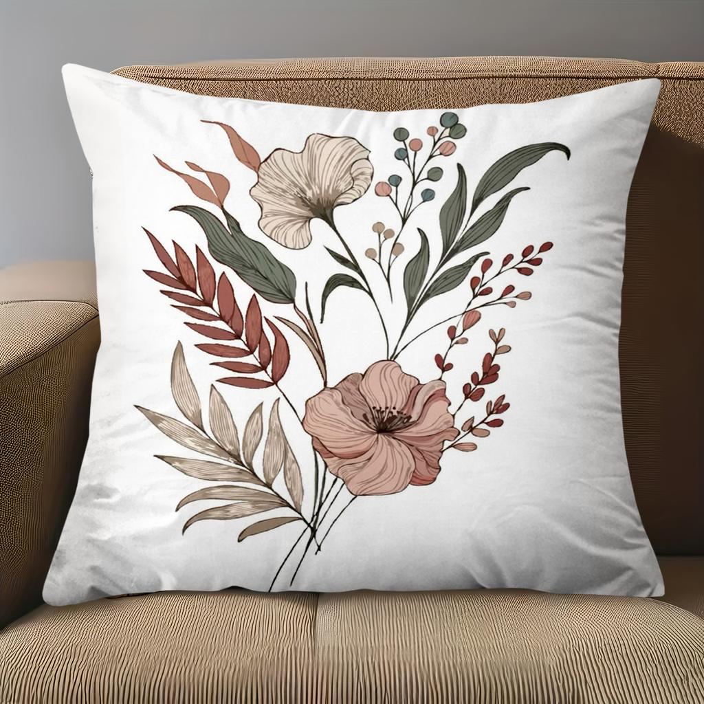 1 Pieces Bohemian Vintage Floral Throw Pillow Covers Pattern Cushion Cover Suitable For Sofa Bedroom Car Pillow Cover
