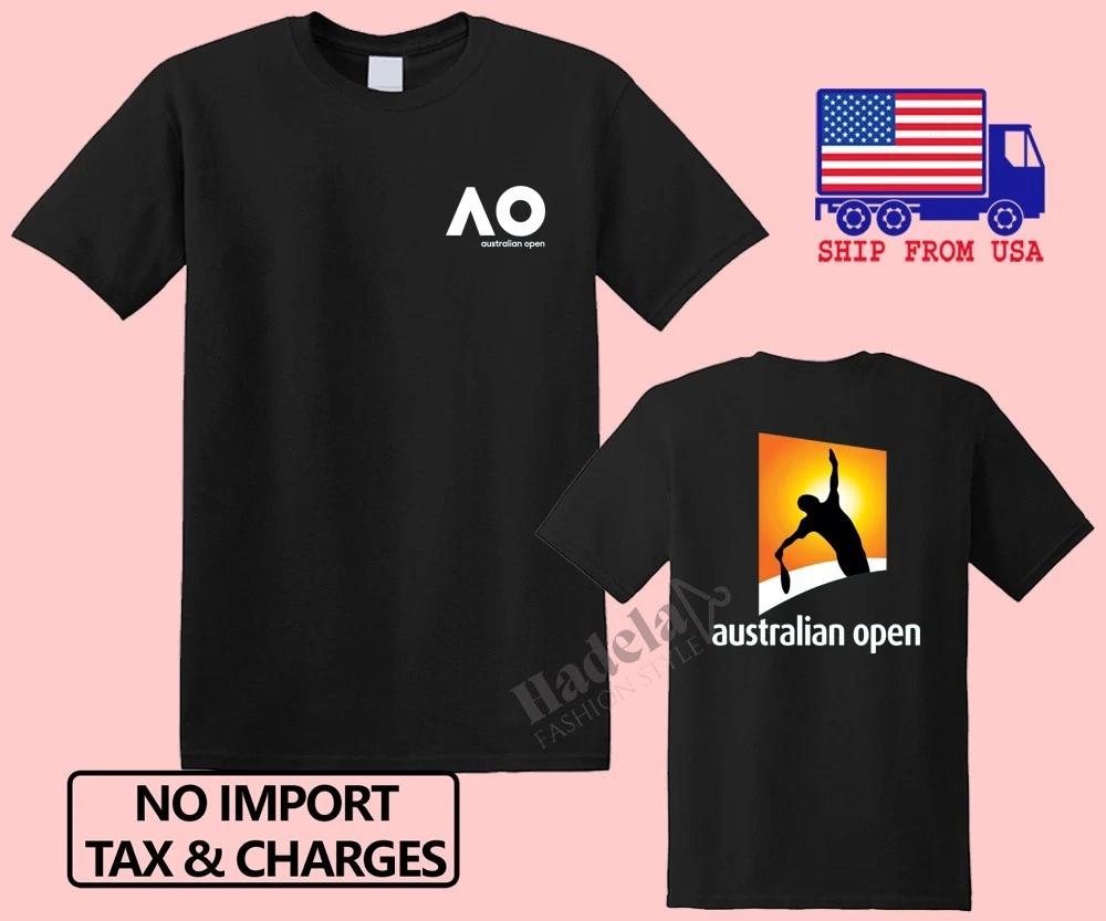 Australian Open Tennis Grand Slam Men s Black Size S-5XL S