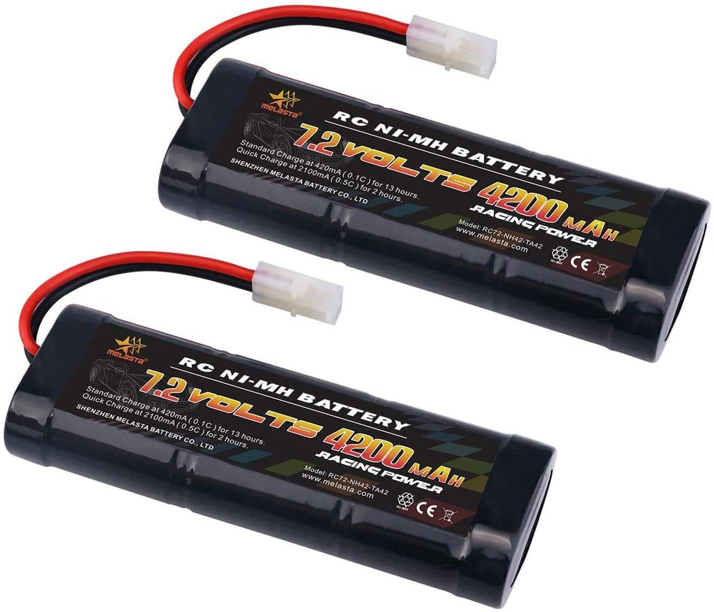 Melasta 7.2V 4200mAh NiMH Battery, Tamiya Compatible Discharge Connector, NI-MH, High Capacity, Compatible with RC Cars, Racing Cars, and Many RC