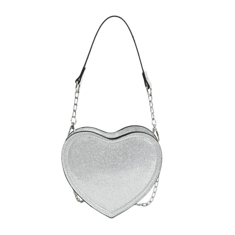 Charming Heart Shaped Childrens Handbag Cute Sequined Crossbody Bag For Kids