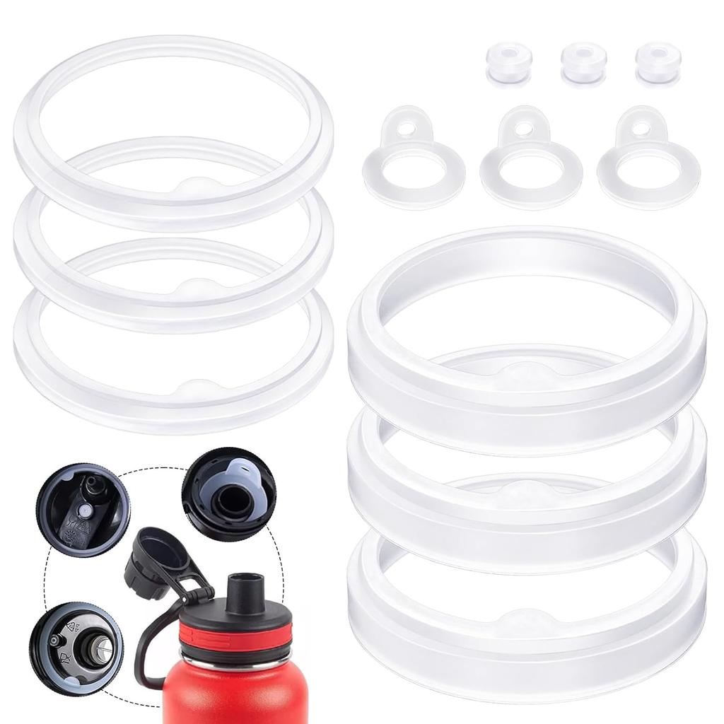 12 Replacement Water Bottle Gaskets for Thermoflask 24oz, 32oz, 40oz, Straw Lid, Chug Cap, Vent Hole, Silicone Seals