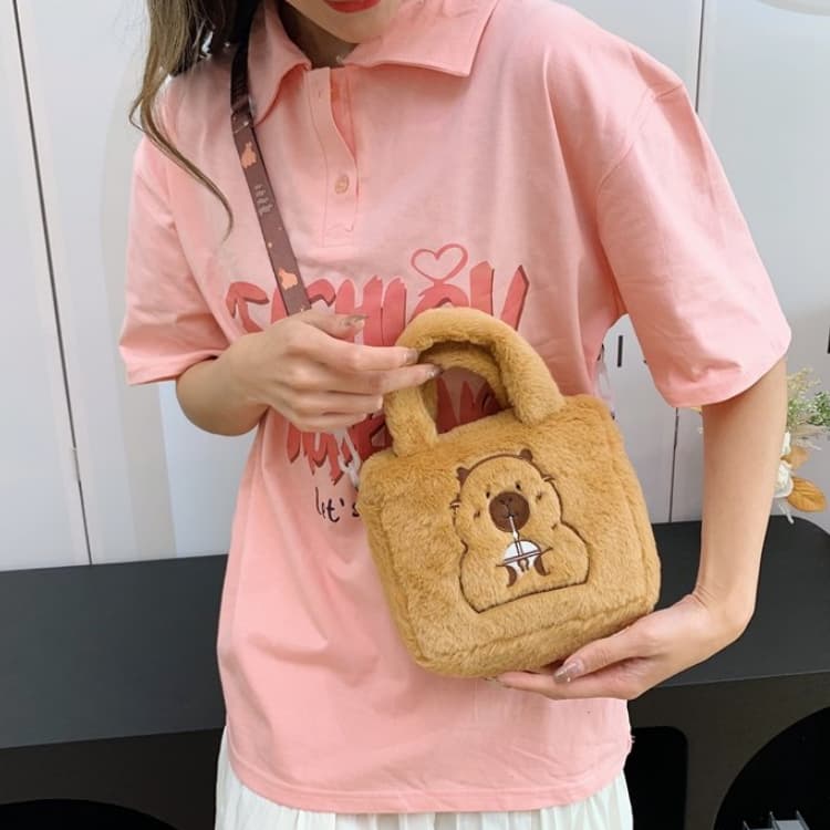 New Plush Cartoon Capybara Bag Portable Shoulder Bag