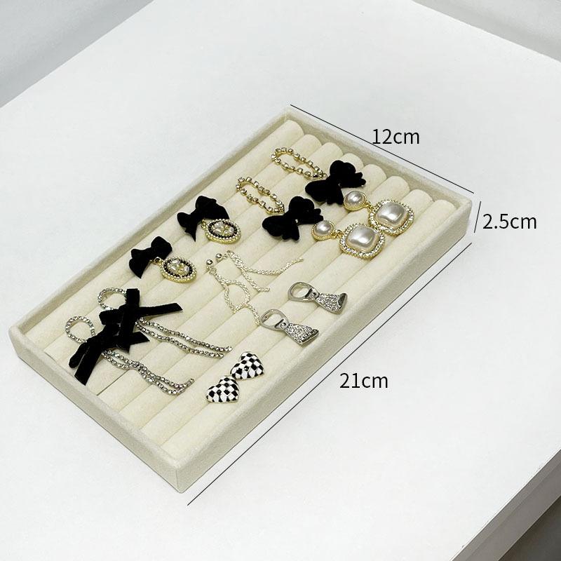 Jewelry Organizer Tray Stackable Velvet Jewelry Trays Drawer Inserts Earring Organizer Case For Women Jewelry Storage Display