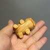 Cute Little Hippopotamus Desktop Tea Pet Wood Carving  Ornament Handcrafted Wooden Hippo Figurin Tabletop Decor Children Gitfs