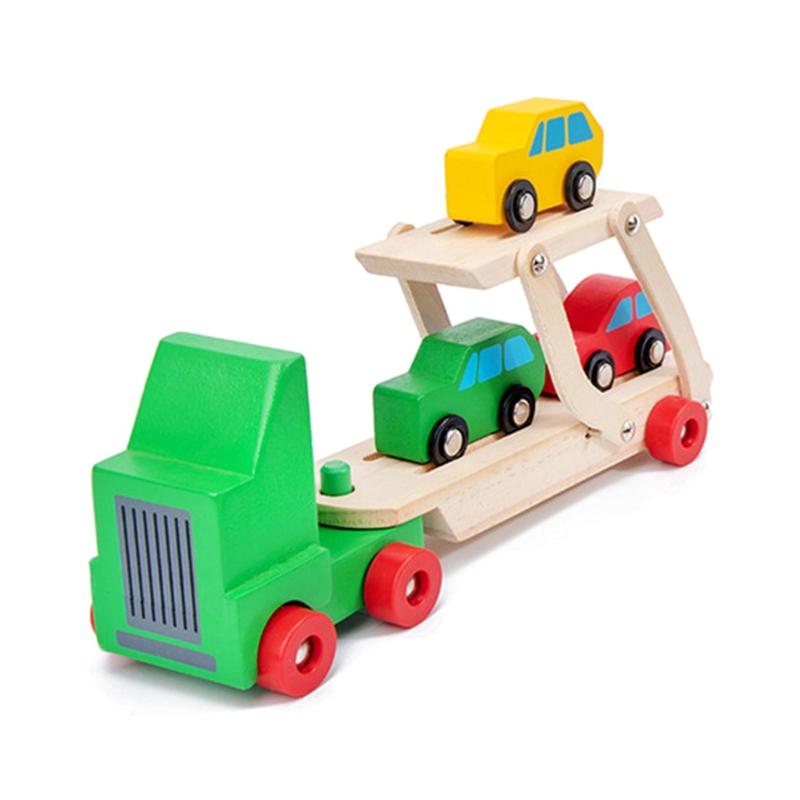 

Wooden Transport Truck/Transport Plane Toy Set for w/ Non-toxic Color Painted Realistic Car/Plane Funny Car Toy Toddlers