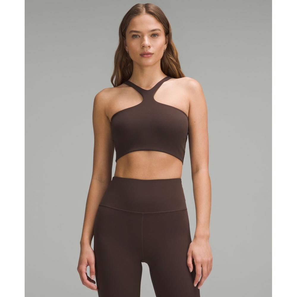 

Lululemon Bend This V And RACer BrA Light Support A C Cups Espresso XXS/XS