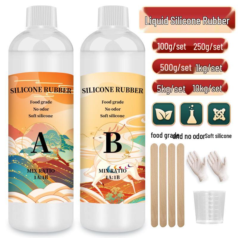 

Food-Grade AB Liquid Silicone for Mold Making - Low Viscosity & Heat Resistant 100g Set (A 50g + B 50g)