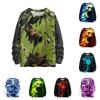 Women's Halloween Print Knit Sweater Long Sleeve Round Neck Casual Pullover