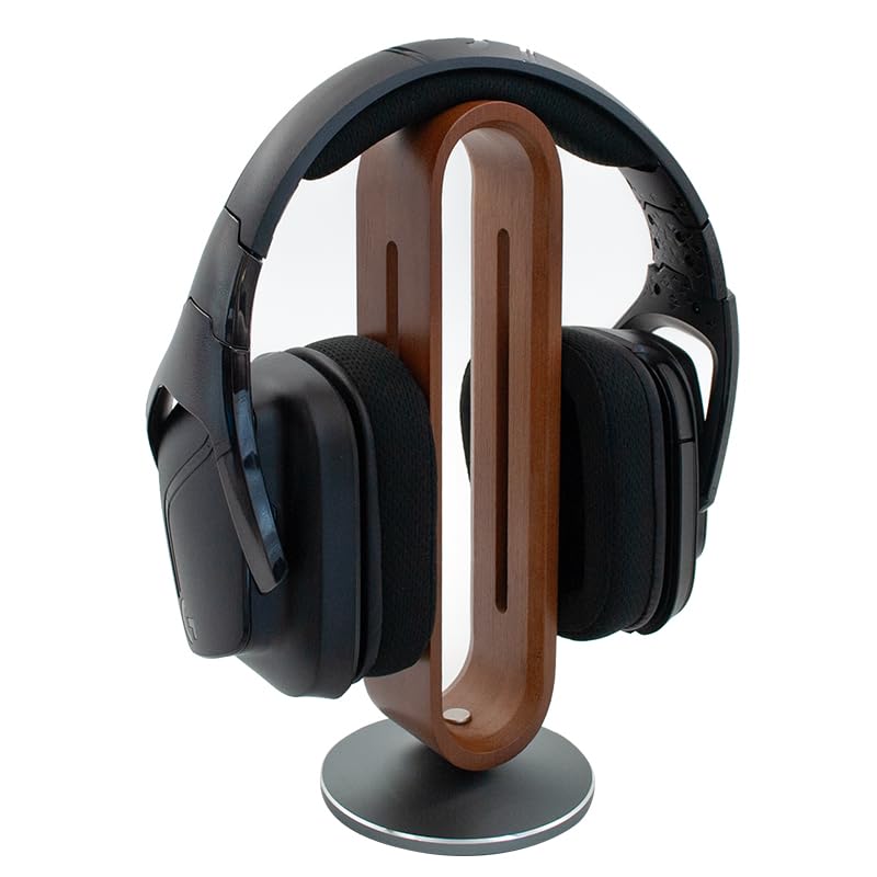 Stylish bamboo headphone stand for those who want to pay attention to their interior Scandinavian-style (brown) design.