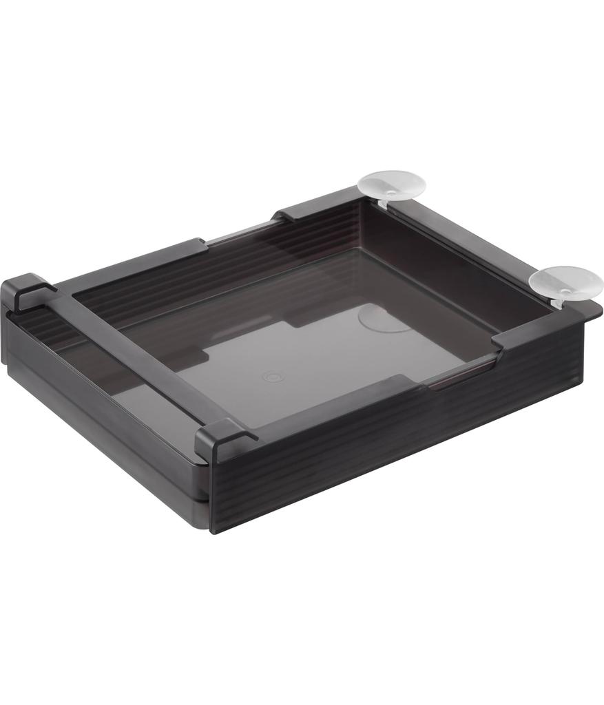 Yamazaki Tower Refrigerator Height Adjustable x x Compatible with Sliding Refrigerator 10111 Under-Shelf Rack, Large, Black, W26.5 D34.4 H6.5cm,