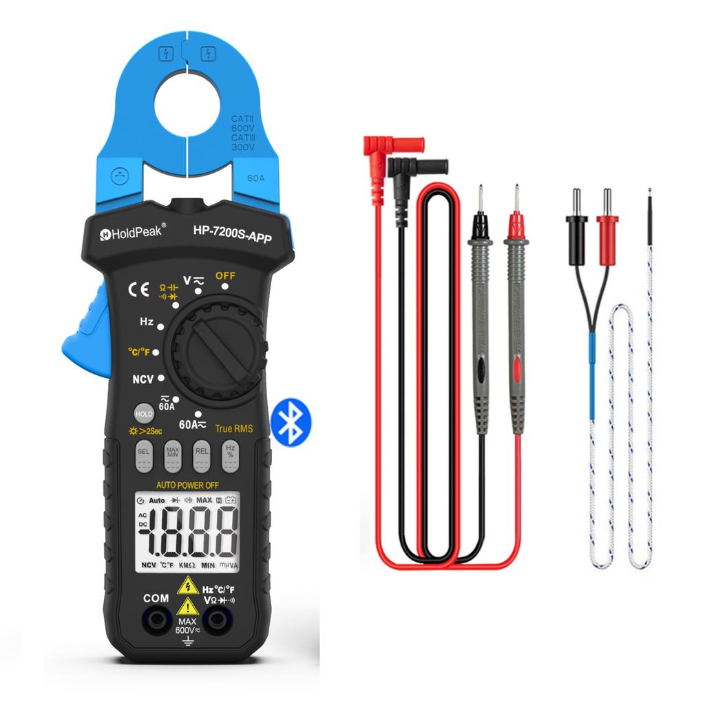 6000 COUNTS WITH APP DC/AC TRUE-RMS CLAMP MULTIMETER,DC & AC voltage,DC & AC Current,resistance,capacitor,frequency HP-7200S-APP
