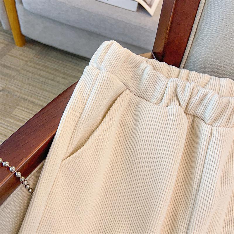 Extra Large Plus-Size Women's Winter High Waist Velvet Pants, Loose Fit, Size 300 Jin (up to 200 Jin available)