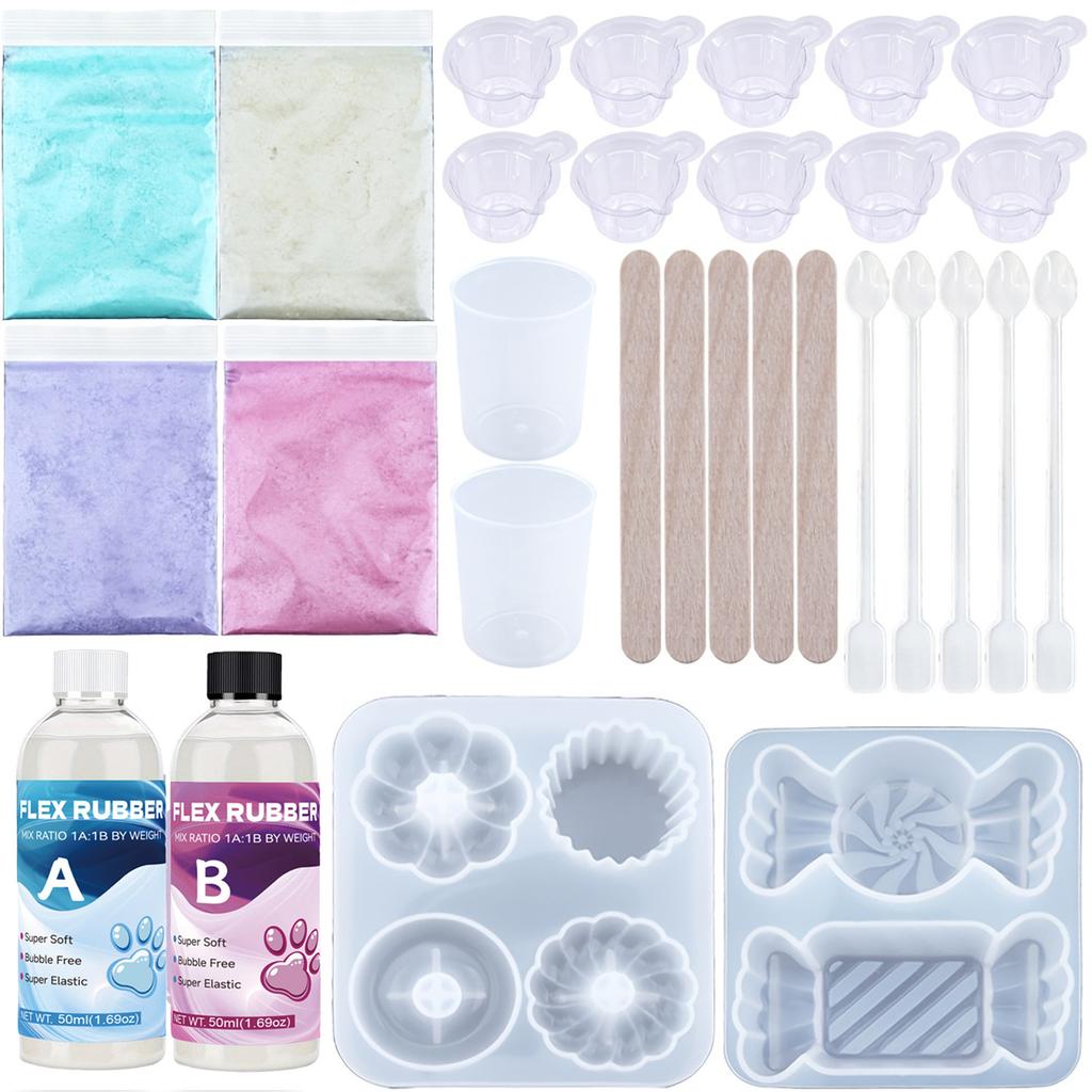 Super Soft Making Liquid Silicone Kit, DIY Squeeze Gifts, 1:1 Mix, 3D Resin Molds, Candle Molds and DIY Relaxing Fun Squeeze Gif