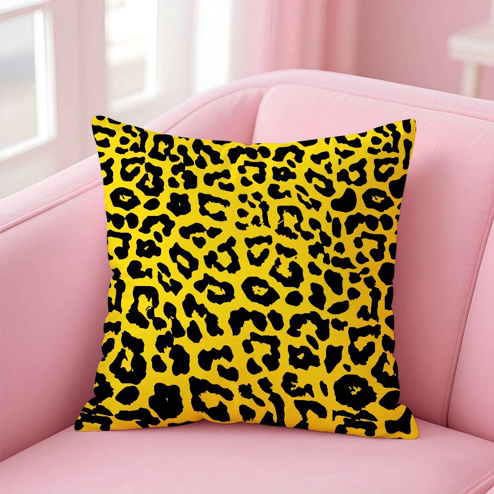 Art Leopard Print Texture Pillow Case Pattern Printing Pillowcase Living Room Sofa Cushion Cover Bedroom Room Decor
