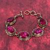 Faceted Kashmir Ruby Bracelet Copper Bracelet Genuine Gemstone Jewelry Adjustable Chain Bracelet Wonderful Copper Jewelry Handmade Bracelets
