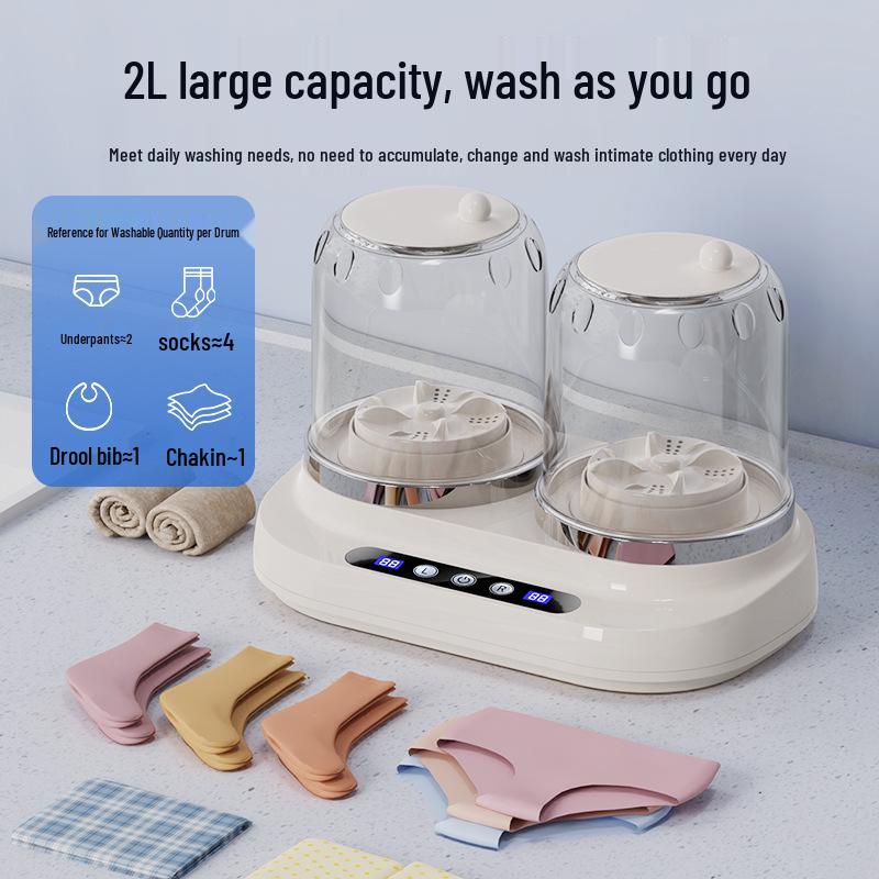 

Компактная беспроводная мини-стиральная машина для носков и нижнего белья белый