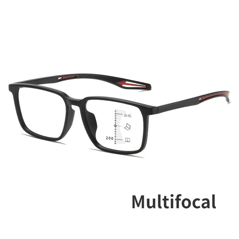 Fashion Multifocal Progressive Glasses Trendy Blue Light Blocking Sports Reading Glasses Men Women Hd Lens Near And Far Eyewear