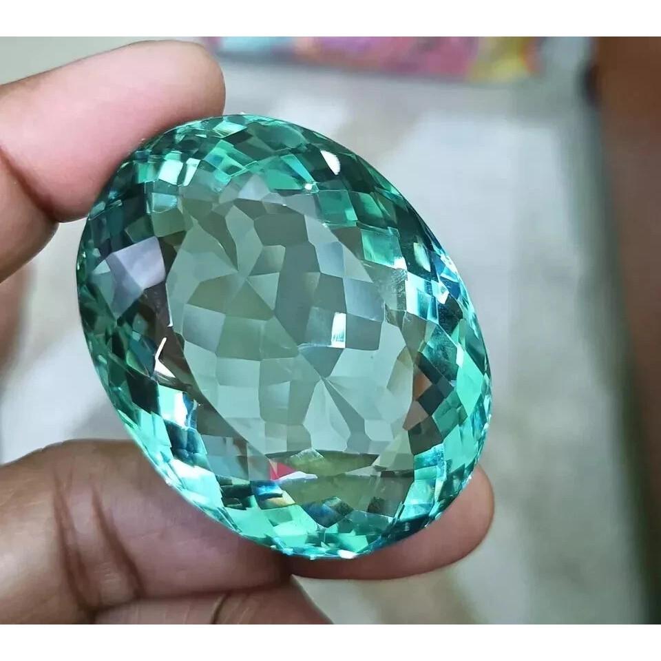 Certified Natural Ocean Blue Topaz Brazilian Oval Cut 220-222 Ct Huge Gemstone