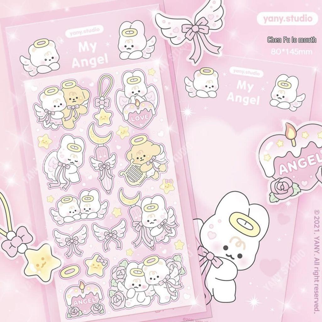 Korean Cute Cartoon Rabbit & Bear Stickers - Korean Style Guka Diary DIY Decorative Decals