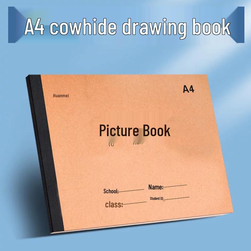 A4 Cowhide Drawing Pad: Thick Blank Sketchbook for Primary Students & Art