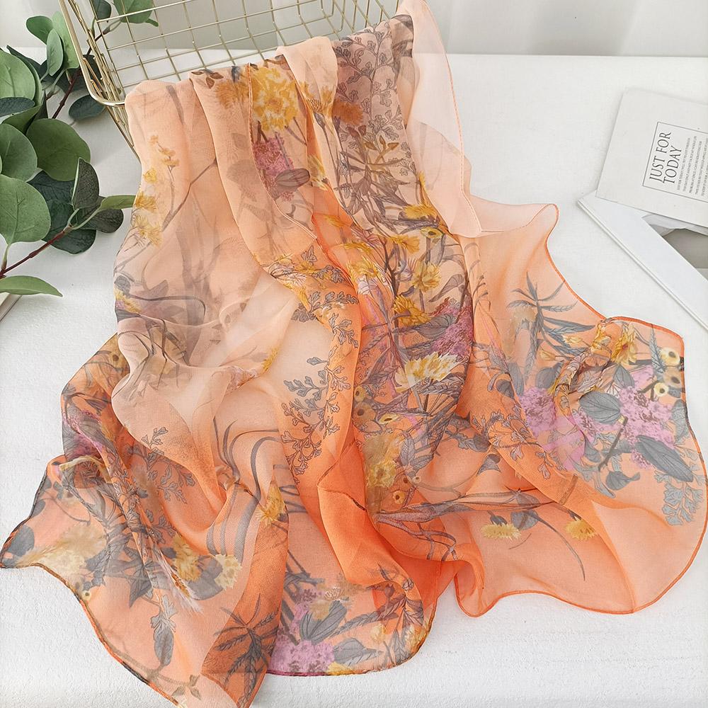 Green Grass Women Elegant Chiffon Georgette Bandana Scarf Summer Beach Sunscreen Thin Hijab