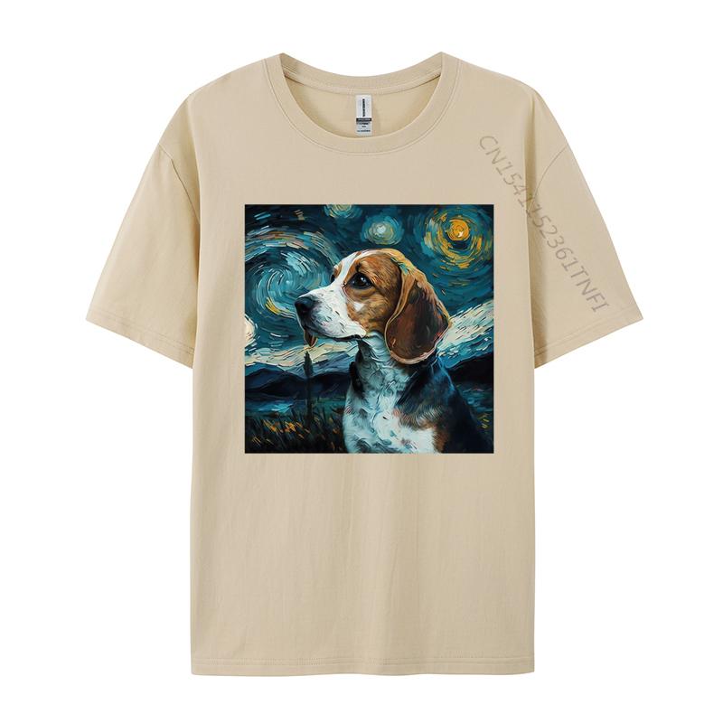 Beagle Dog Post Impressionist Tshirts 100 Cotton T Shirt Unisex Customized Tops Tees Plain T Shirts Wholesale
