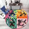 Classic Japanese-style Cartoon Demon Slayer Round Rug, Home Soft Decorative Anti-slip Yoga Mat and Chair Mat, Outdoor Floor Mat Carpet K12