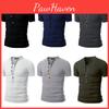 Fashion Men's Slim Fit V Neck T-shirt Muscle Tee Casual Tops Short Sleeve Blouse In Stylish Solid Colors