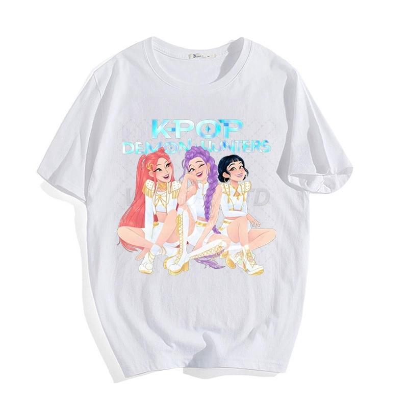 Women Mens Clothes KPop Demon Hunters Cartoon Print Cool Kids Tee Harajuku Top 2025 Movie Fans Gift Summer Tshirt Tops